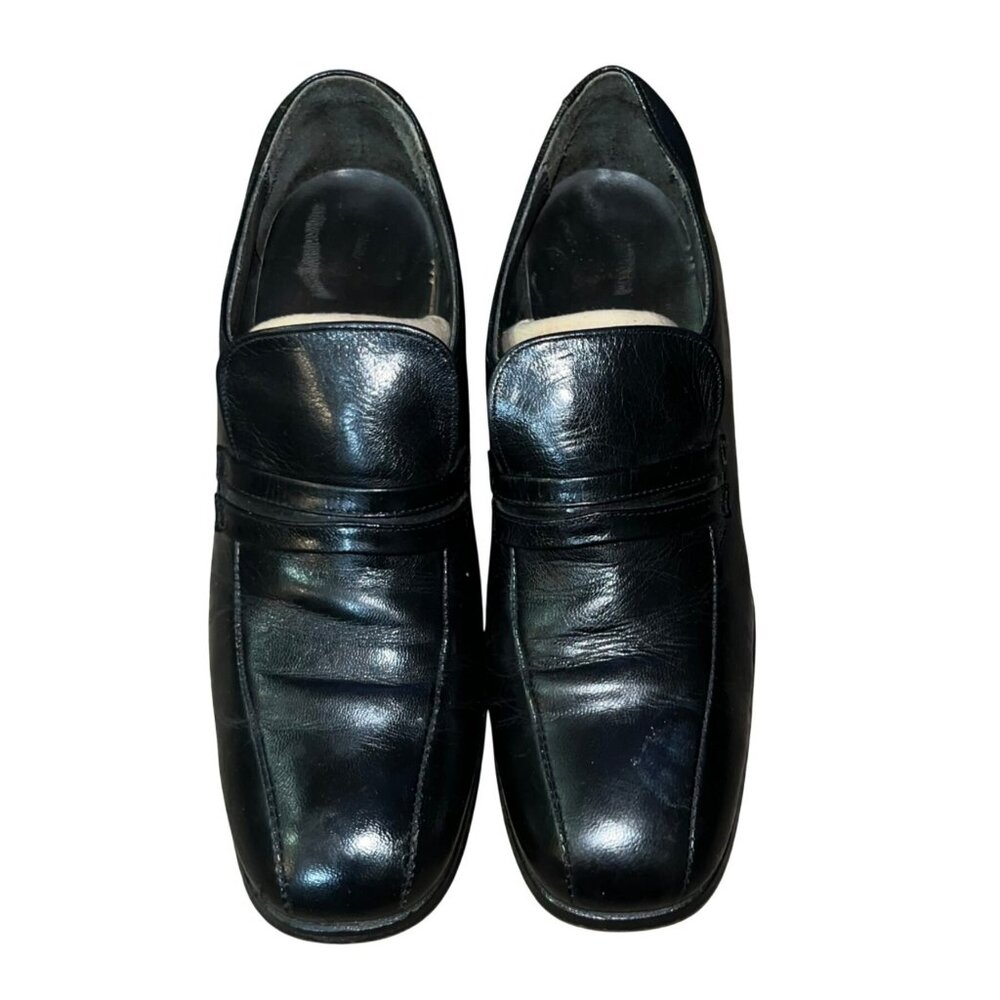 Vintage Hanover Leather Strap Loafer Dress Shoes Mens 9.5 M Used Black